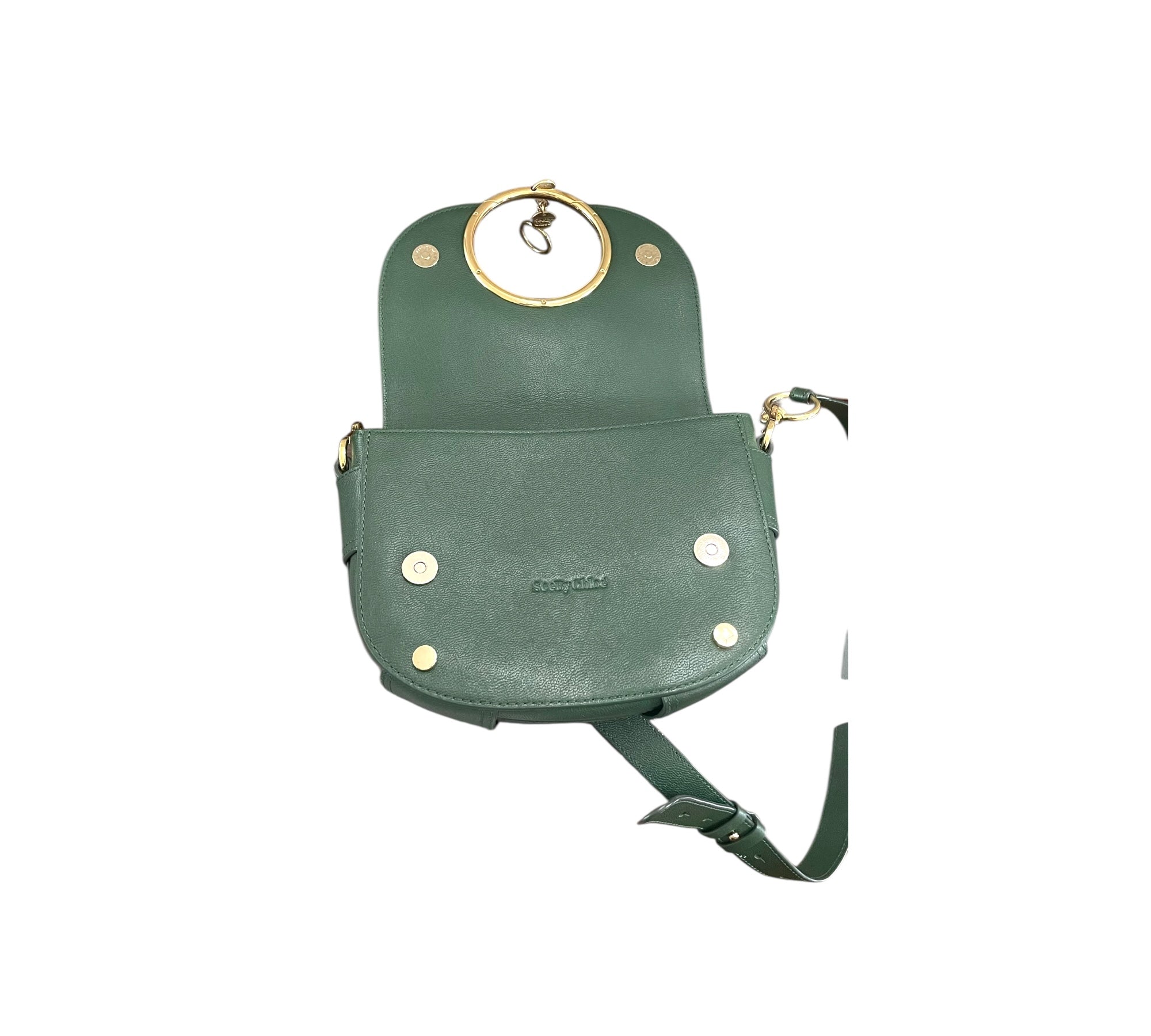 See by Chloe crossbody in deep green marble