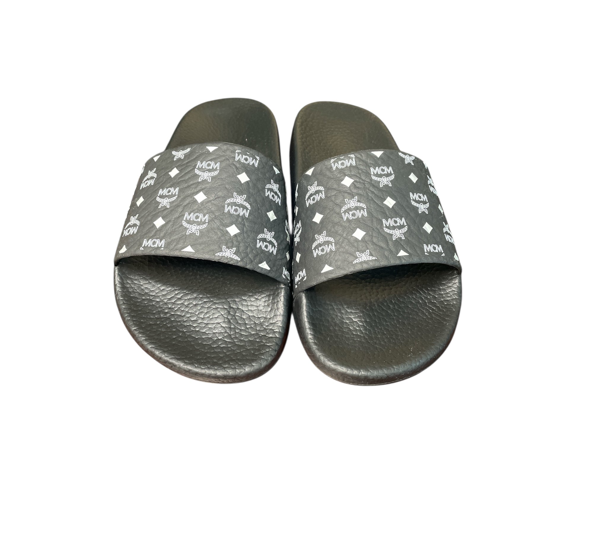MCM Women's Monogram Print Rubber Slides