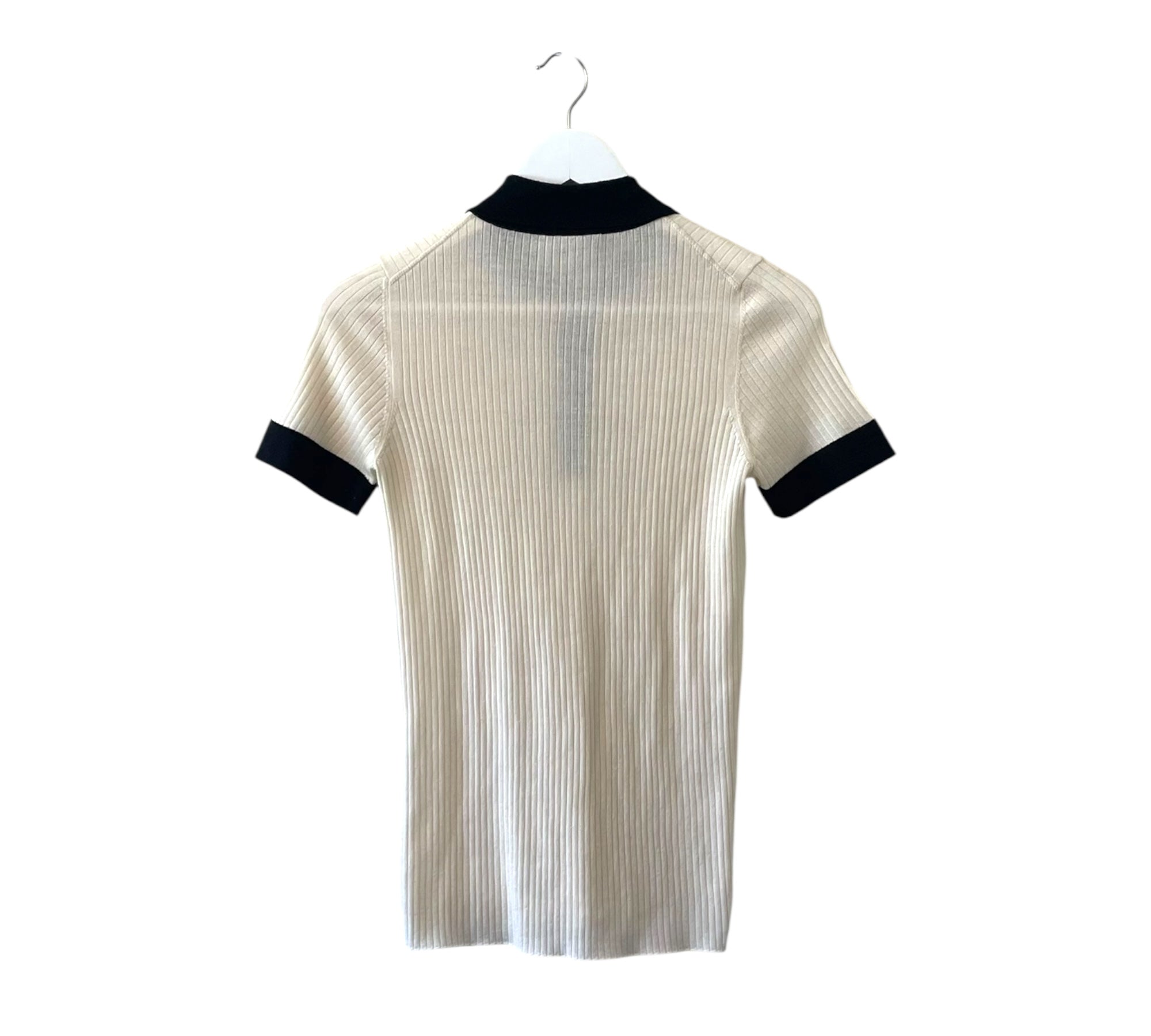 Prada rib knit cream shirt