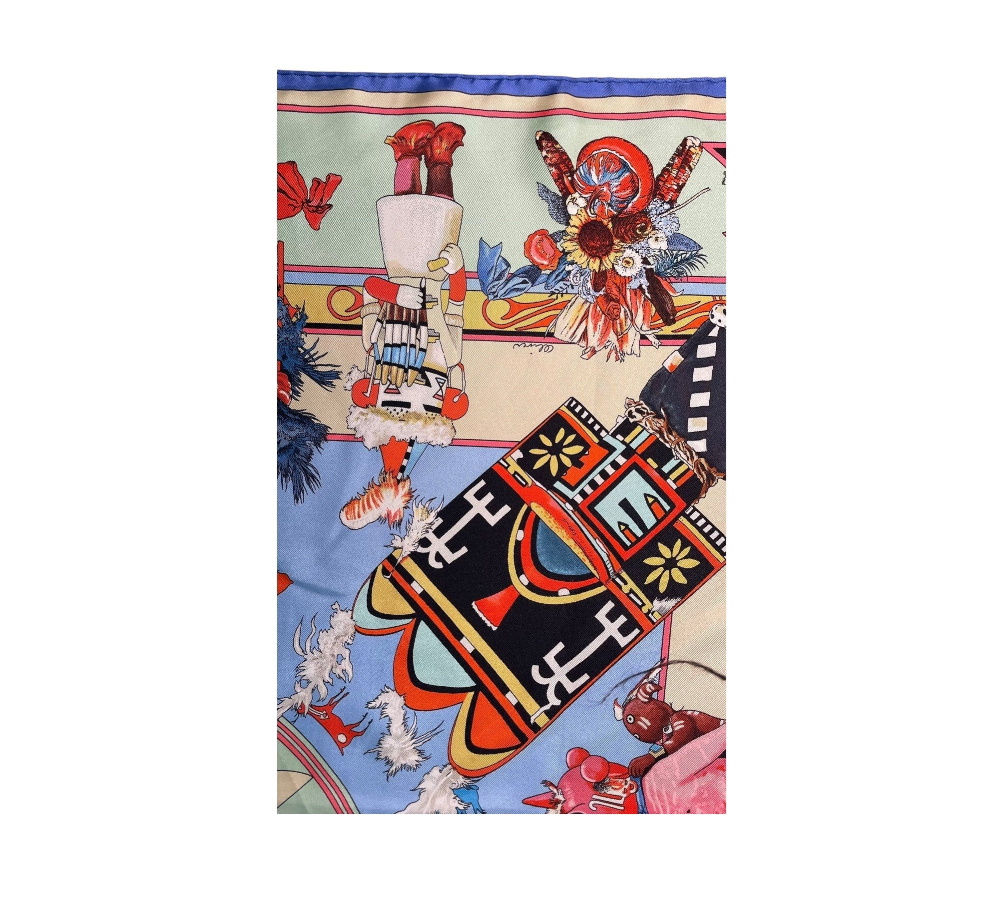 Hermès "Kachinas" silk scarf designed by Kermit Oliver