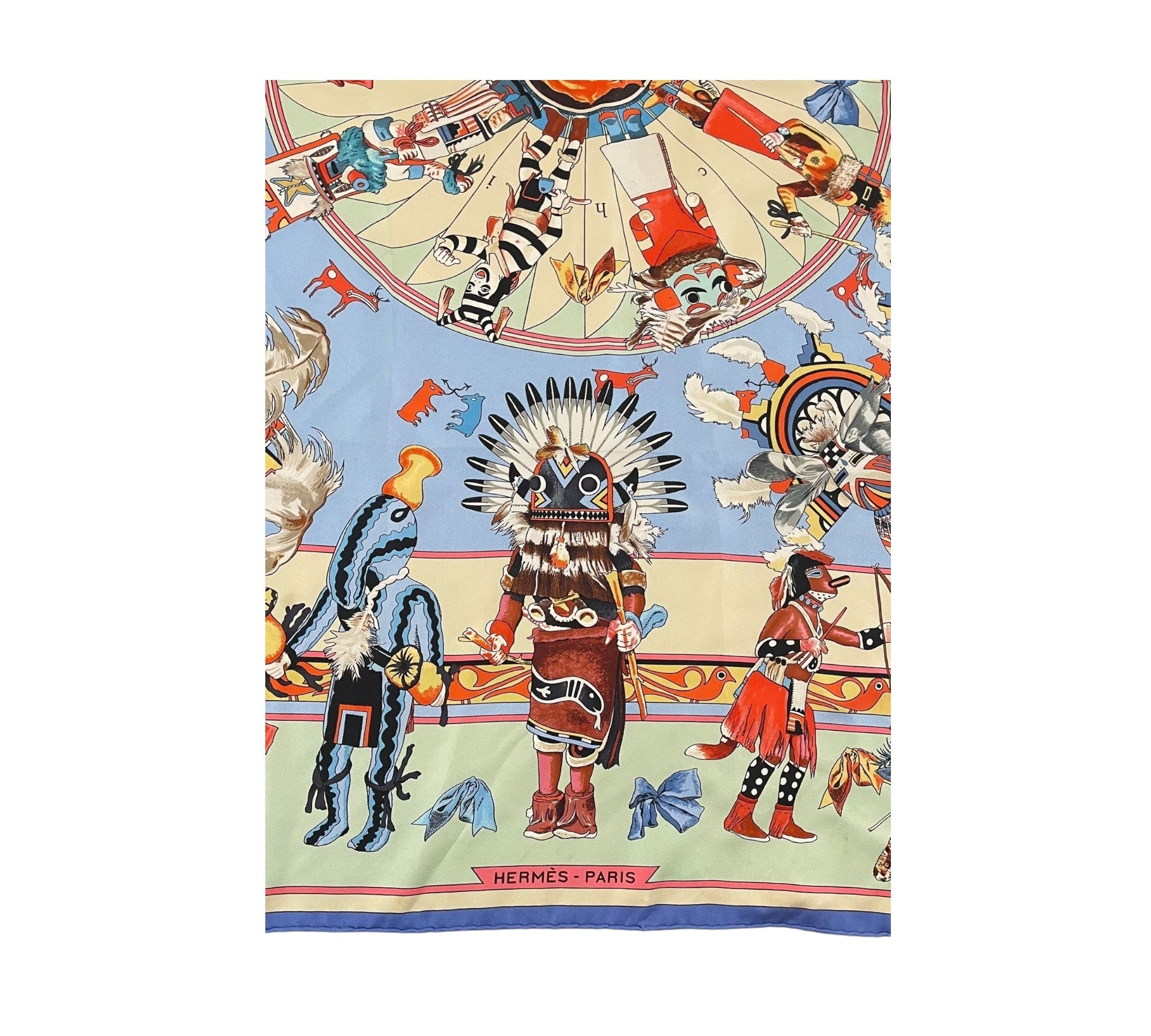 Hermès "Kachinas" silk scarf designed by Kermit Oliver