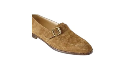 Manolo Blahnik suede camel loafers