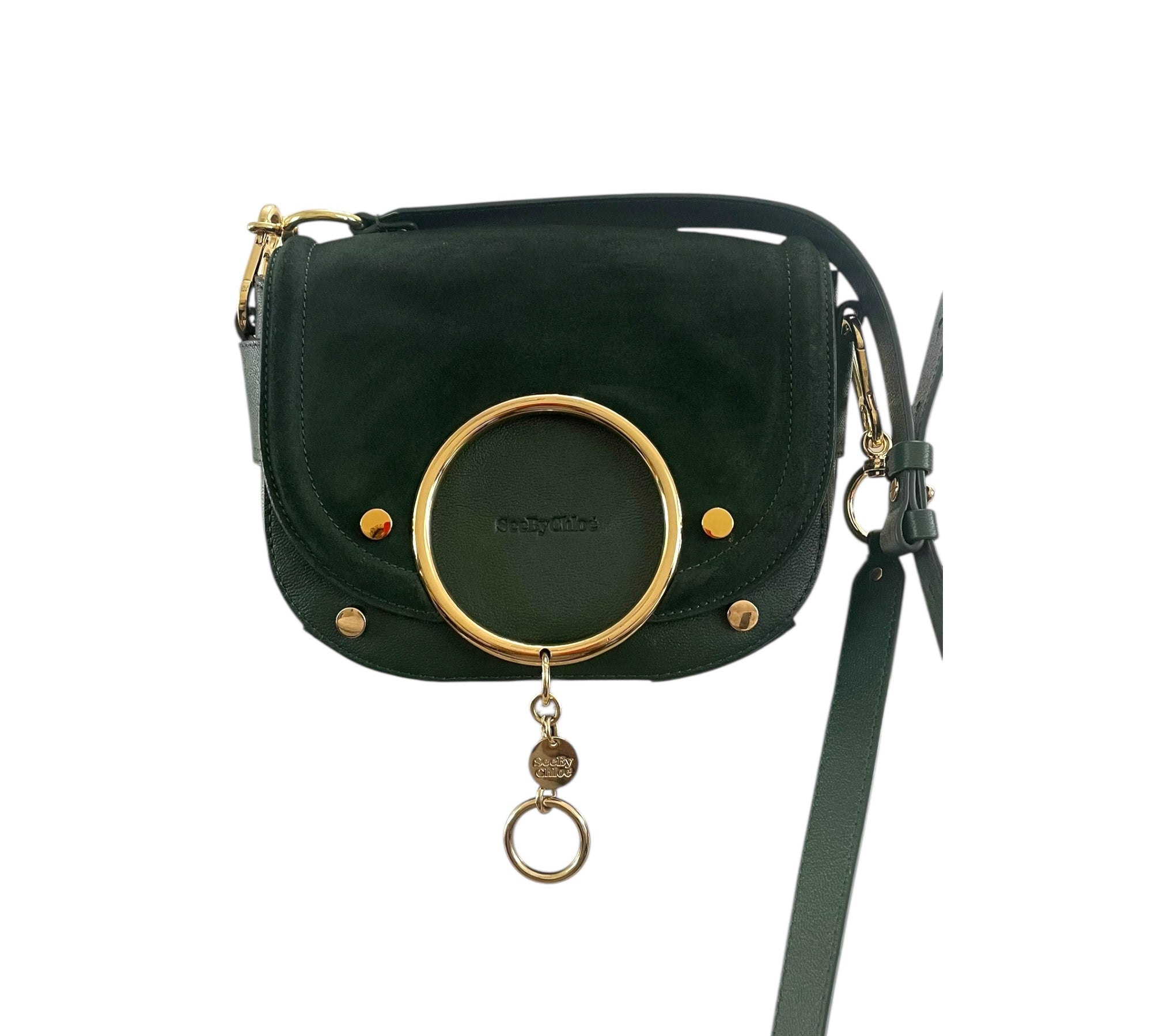 See by Chloe crossbody in deep green marble