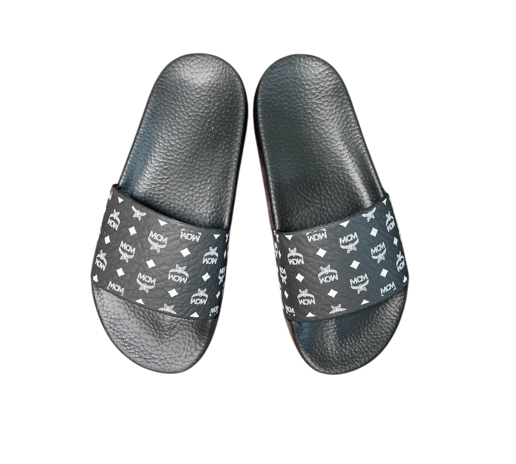 MCM Women's Monogram Print Rubber Slides