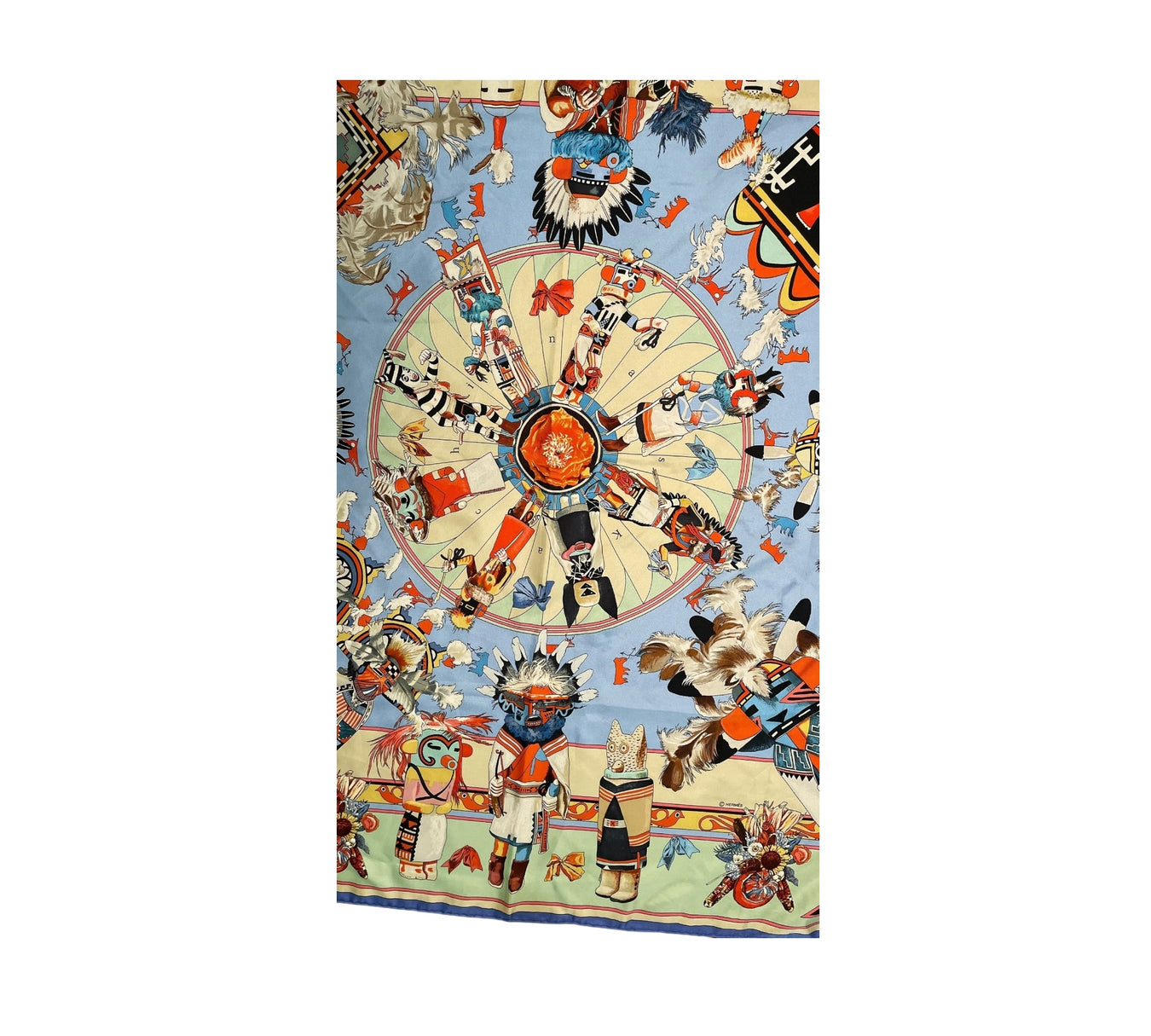 Hermès "Kachinas" silk scarf designed by Kermit Oliver