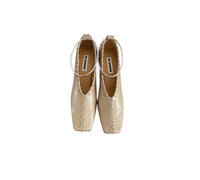 Jil Sander whip stitch block heel cuffed pump
