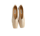 Jil Sander whip stitch block heel cuffed pump