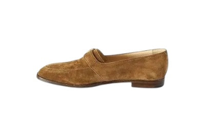 Manolo Blahnik suede camel loafers