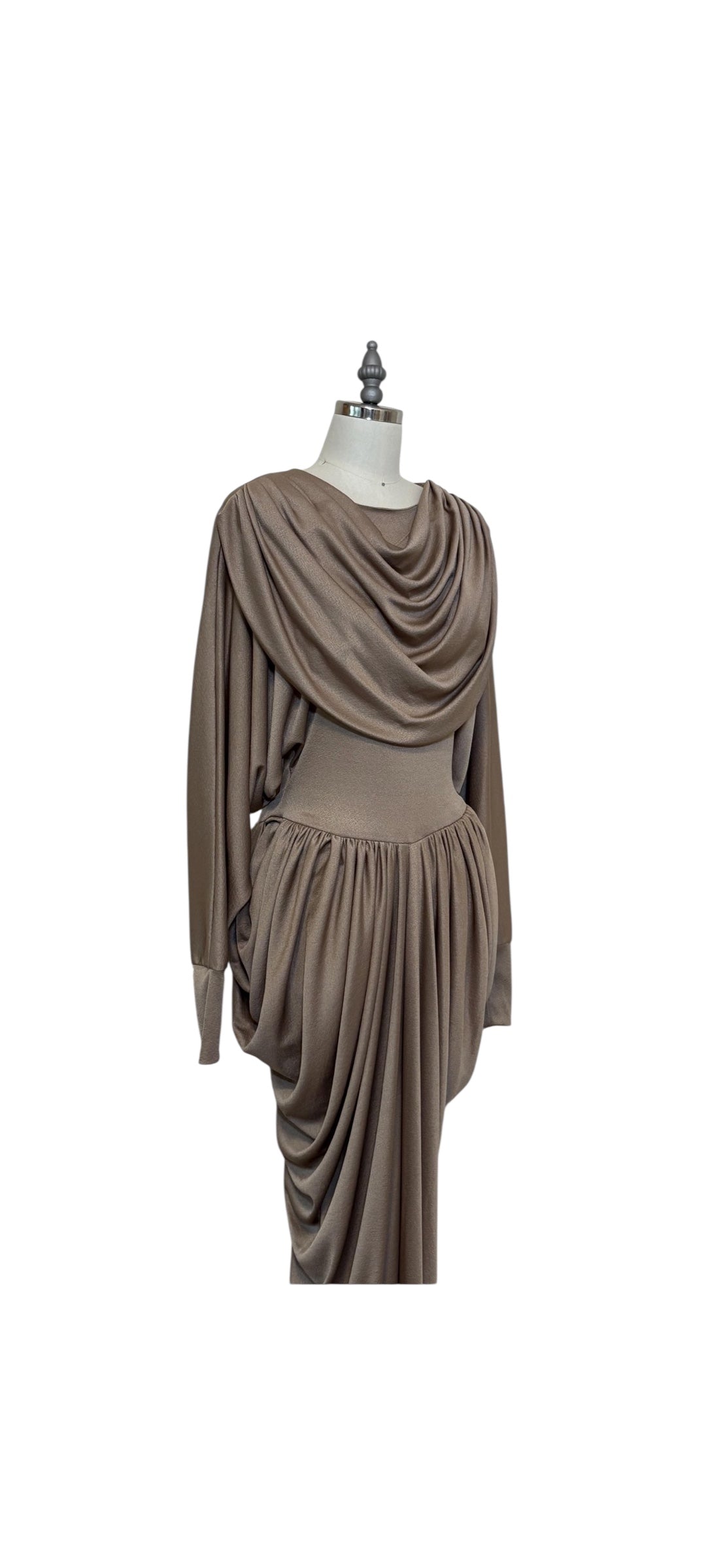 Patricia Owens beige draped harem pant jumpsuit