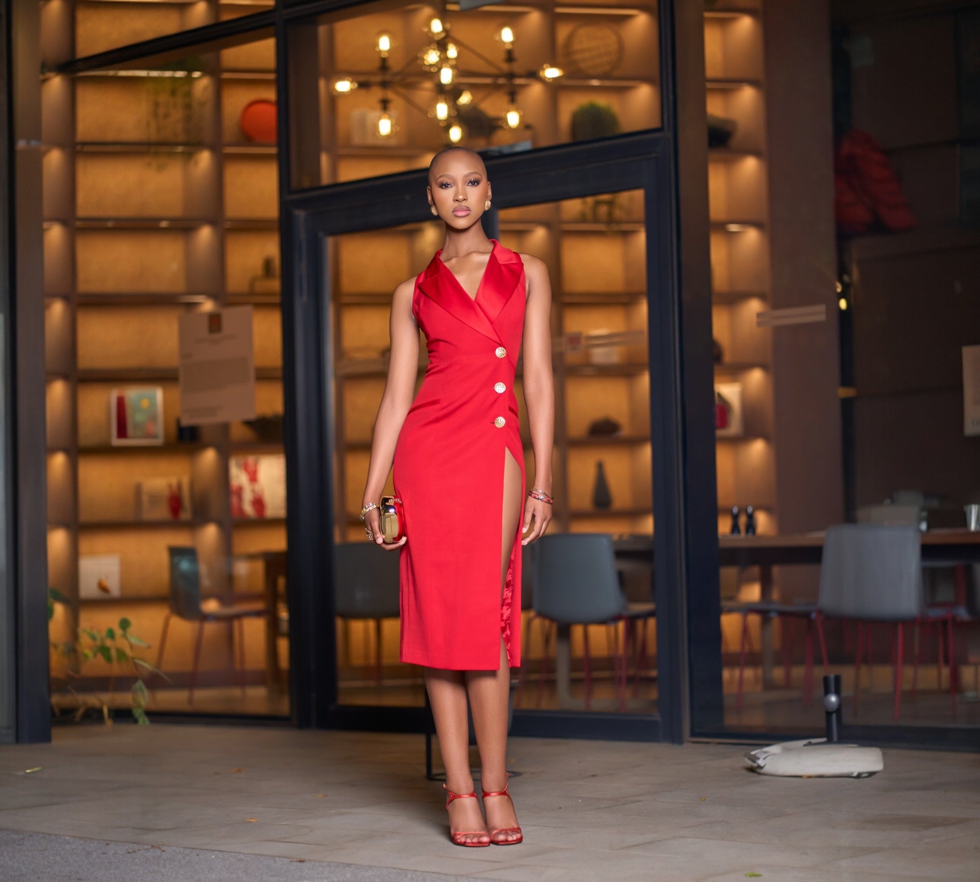 Morgan Taylor tuxedo red dress
